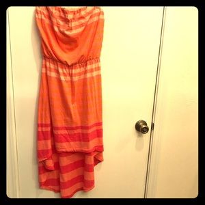 Express strapless hi lo hem midi dress XS